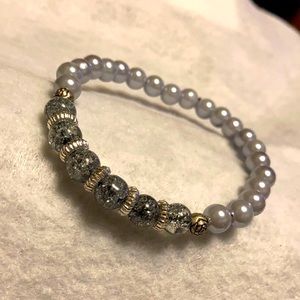 Silver crackle bracelet